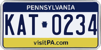 PA license plate KAT0234