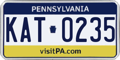 PA license plate KAT0235