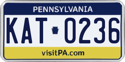 PA license plate KAT0236