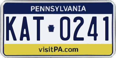 PA license plate KAT0241