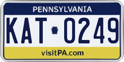PA license plate KAT0249