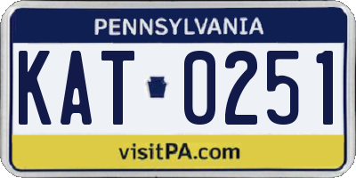 PA license plate KAT0251