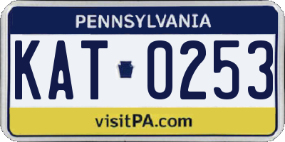 PA license plate KAT0253