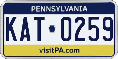 PA license plate KAT0259