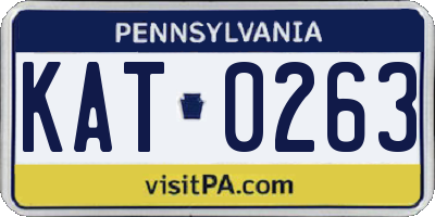PA license plate KAT0263