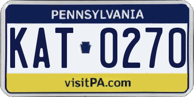 PA license plate KAT0270