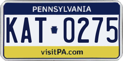 PA license plate KAT0275