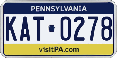 PA license plate KAT0278