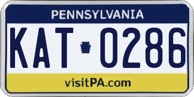 PA license plate KAT0286