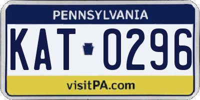 PA license plate KAT0296