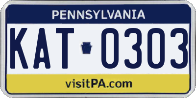 PA license plate KAT0303