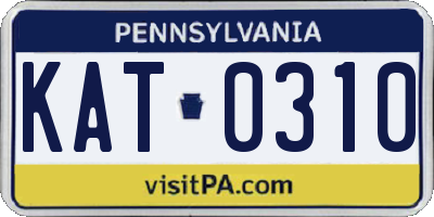 PA license plate KAT0310