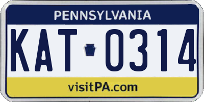 PA license plate KAT0314