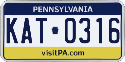 PA license plate KAT0316
