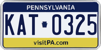 PA license plate KAT0325