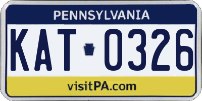 PA license plate KAT0326