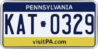 PA license plate KAT0329