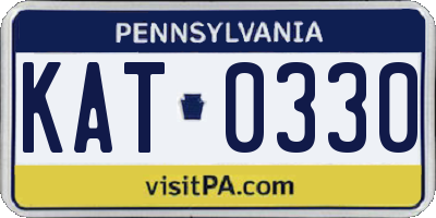 PA license plate KAT0330
