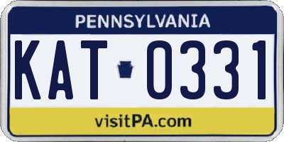 PA license plate KAT0331
