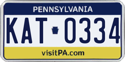 PA license plate KAT0334