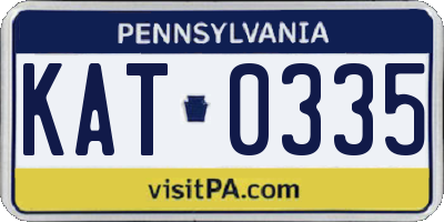PA license plate KAT0335