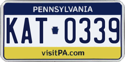 PA license plate KAT0339