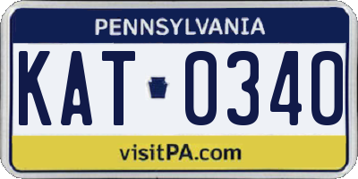PA license plate KAT0340