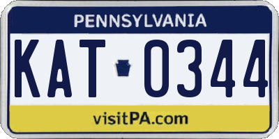 PA license plate KAT0344