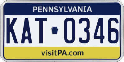 PA license plate KAT0346