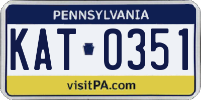 PA license plate KAT0351