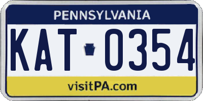 PA license plate KAT0354