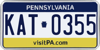 PA license plate KAT0355