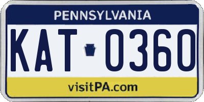 PA license plate KAT0360