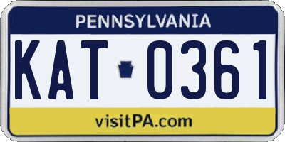 PA license plate KAT0361