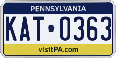 PA license plate KAT0363
