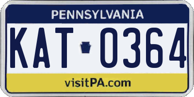 PA license plate KAT0364