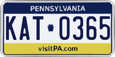 PA license plate KAT0365