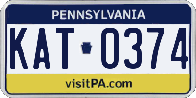 PA license plate KAT0374