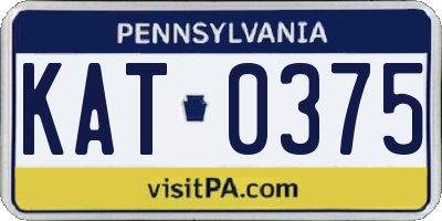 PA license plate KAT0375