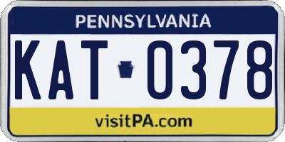 PA license plate KAT0378