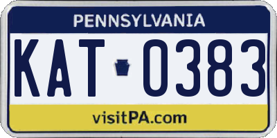 PA license plate KAT0383