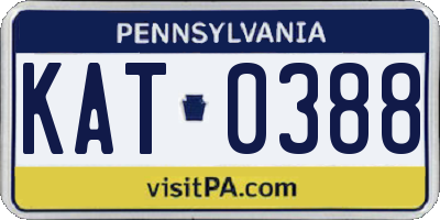 PA license plate KAT0388