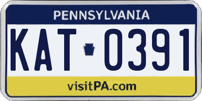PA license plate KAT0391
