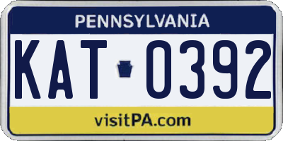 PA license plate KAT0392