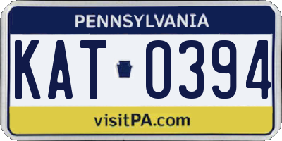 PA license plate KAT0394
