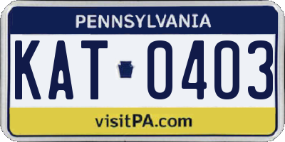 PA license plate KAT0403