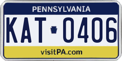 PA license plate KAT0406