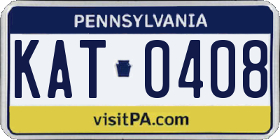 PA license plate KAT0408