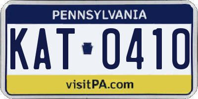 PA license plate KAT0410