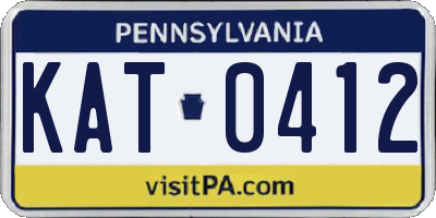 PA license plate KAT0412